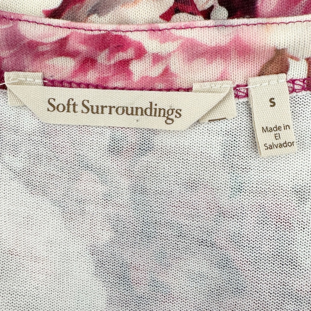 Soft Surroundings Purple Floral Lightweight Crew Neck Sweater Small Cottagecore - Picture 4 of 4